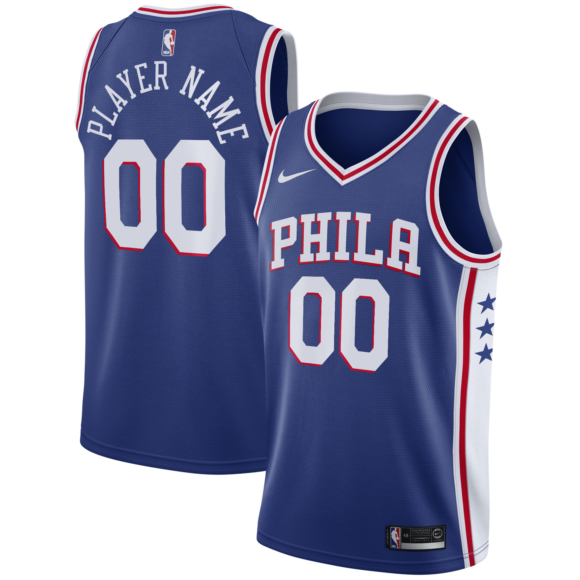 Philadelphia 76ers 2020/21 Swingman Custom Basketball Jersey - Icon Edition - Royal
