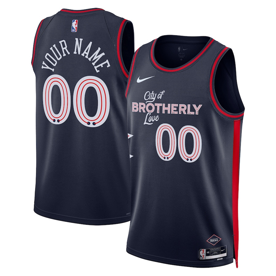 Philadelphia 76ers 2023/24 City Edition Swingman Custom Basketball Jersey - Navy - JS986 