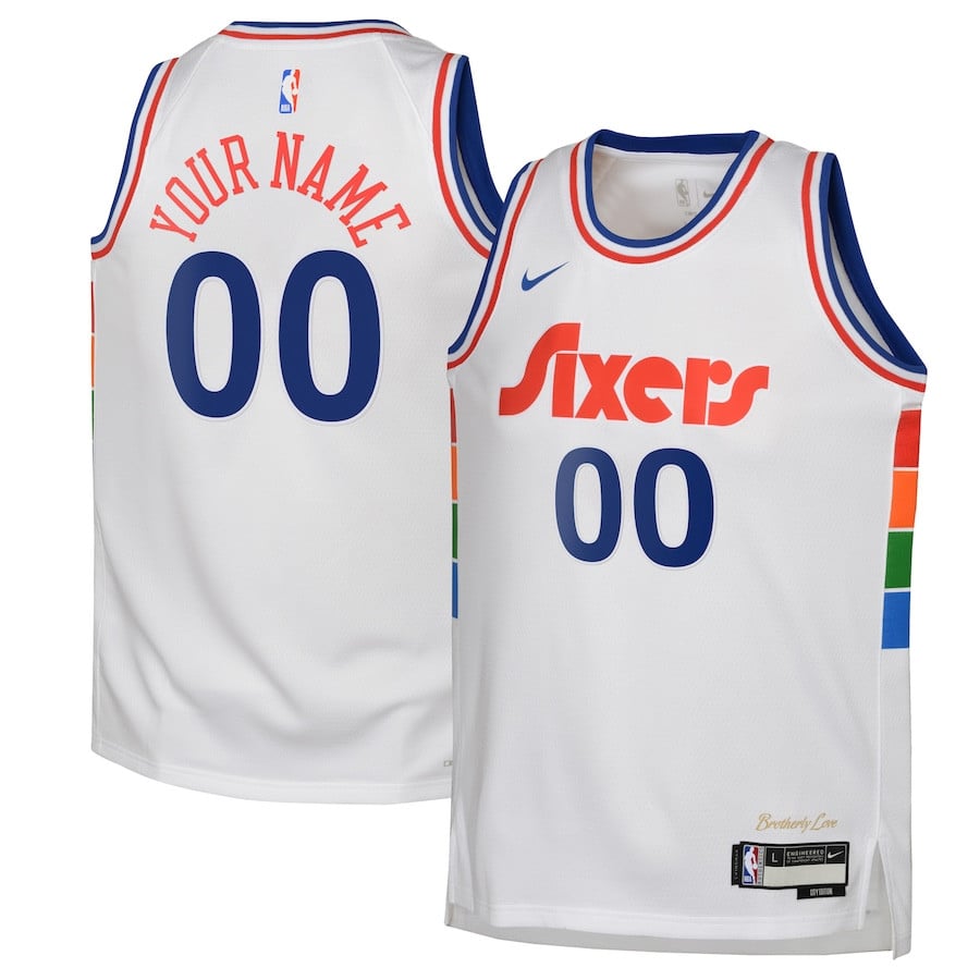 Philadelphia 76ers 2024/25 Swingman Custom YOUTH Basketball Jersey - City Edition - White - JS717 