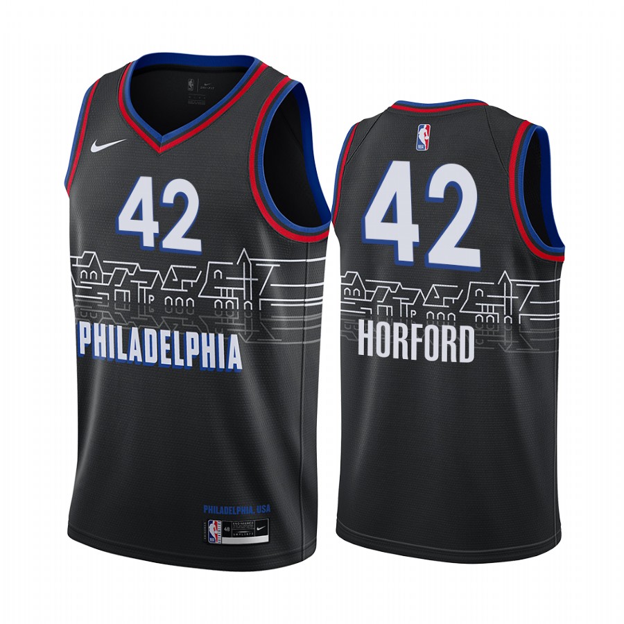 Philadelphia 76ers Al Horford 2020-21 Basketball Jersey City Edition Black Boathouse Row