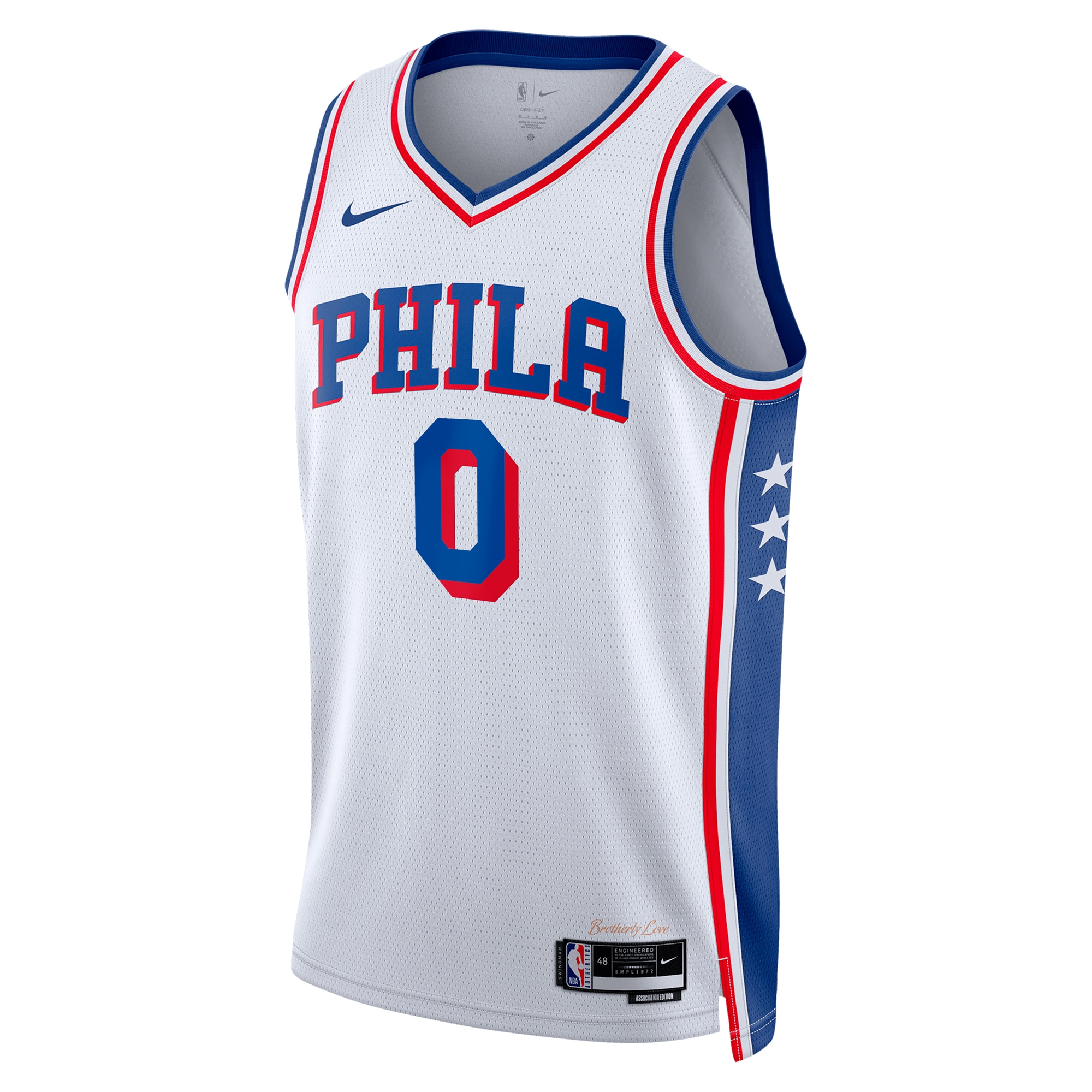 Alternative view of Philadelphia 76ers Association Edition Swingman Basketball Jersey - White - Tyrese Maxey - Unisex - JS919 
