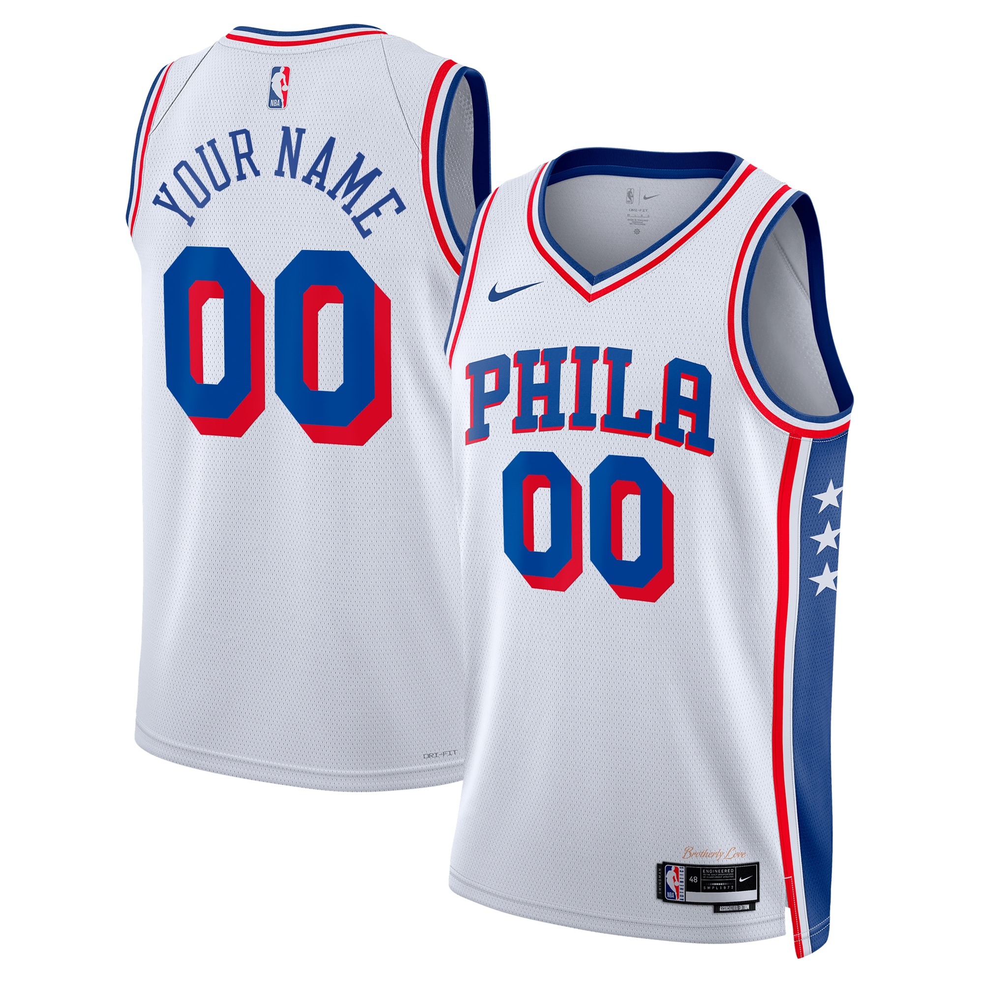 Philadelphia 76ers Association Swingman Basketball Jersey - Custom - Unisex - JS995 