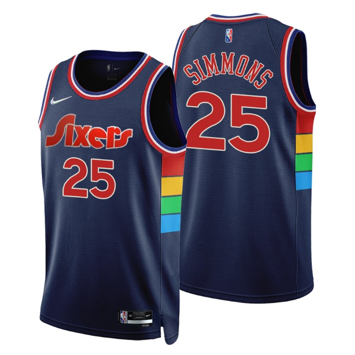 Philadelphia 76ers Ben Simmons #25 75th Anniversary Diamond Navy Swingman Basketball Jersey Icon