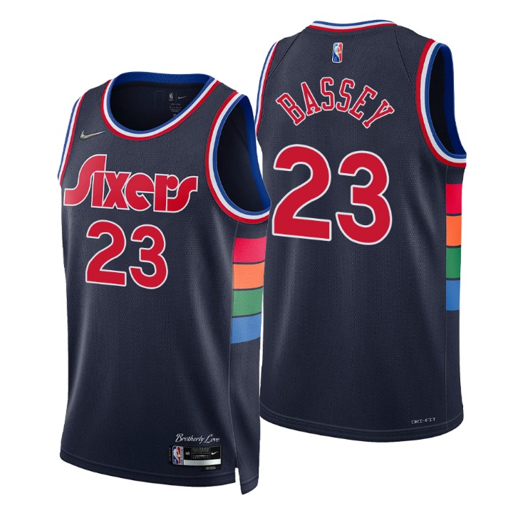 Philadelphia 76ers Charles Bassey 75th Anniversary Diamond Basketball Jersey City