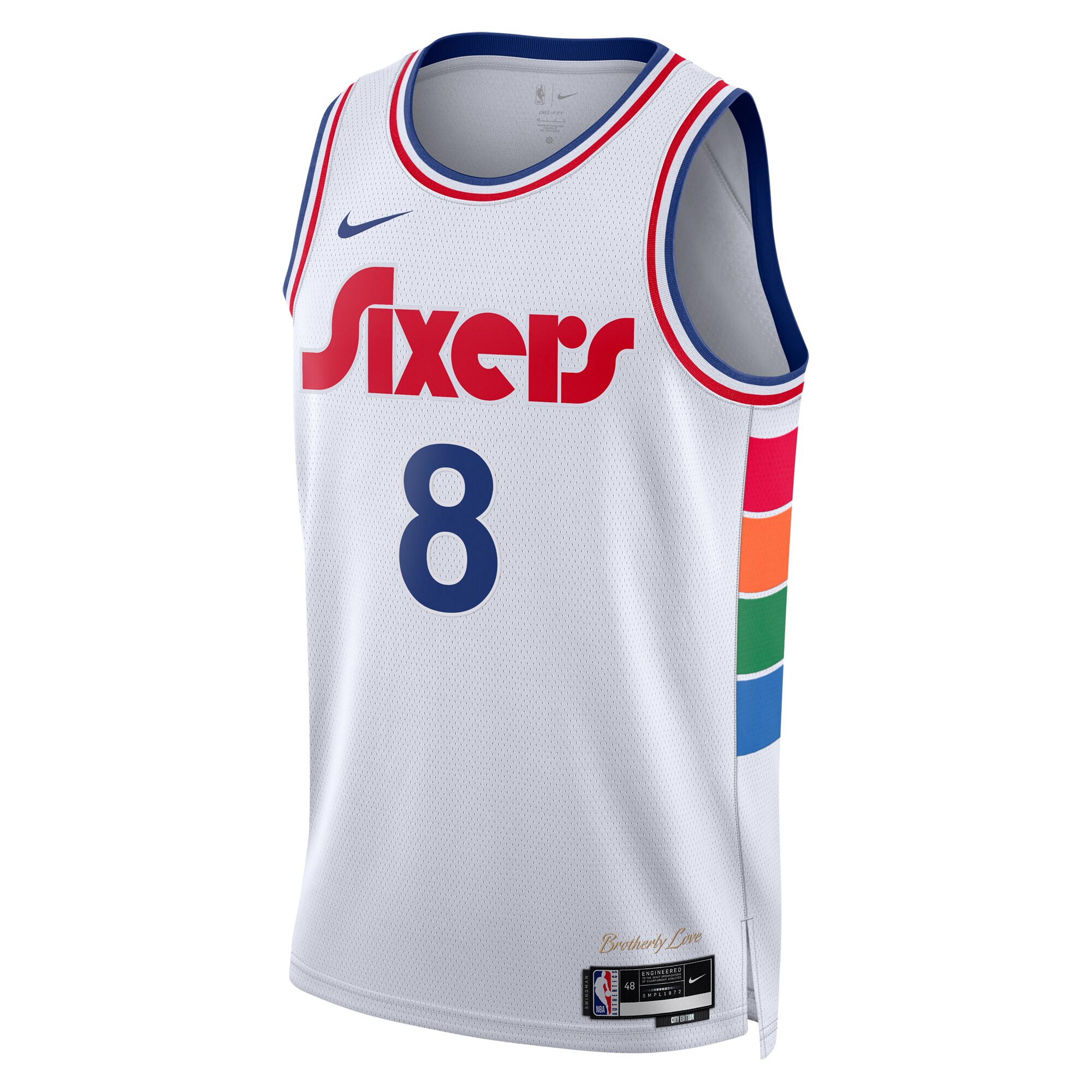 Alternative view of Philadelphia 76ers City Edition Swingman Basketball Jersey 2024 - White - Paul George - Unisex - JS742 