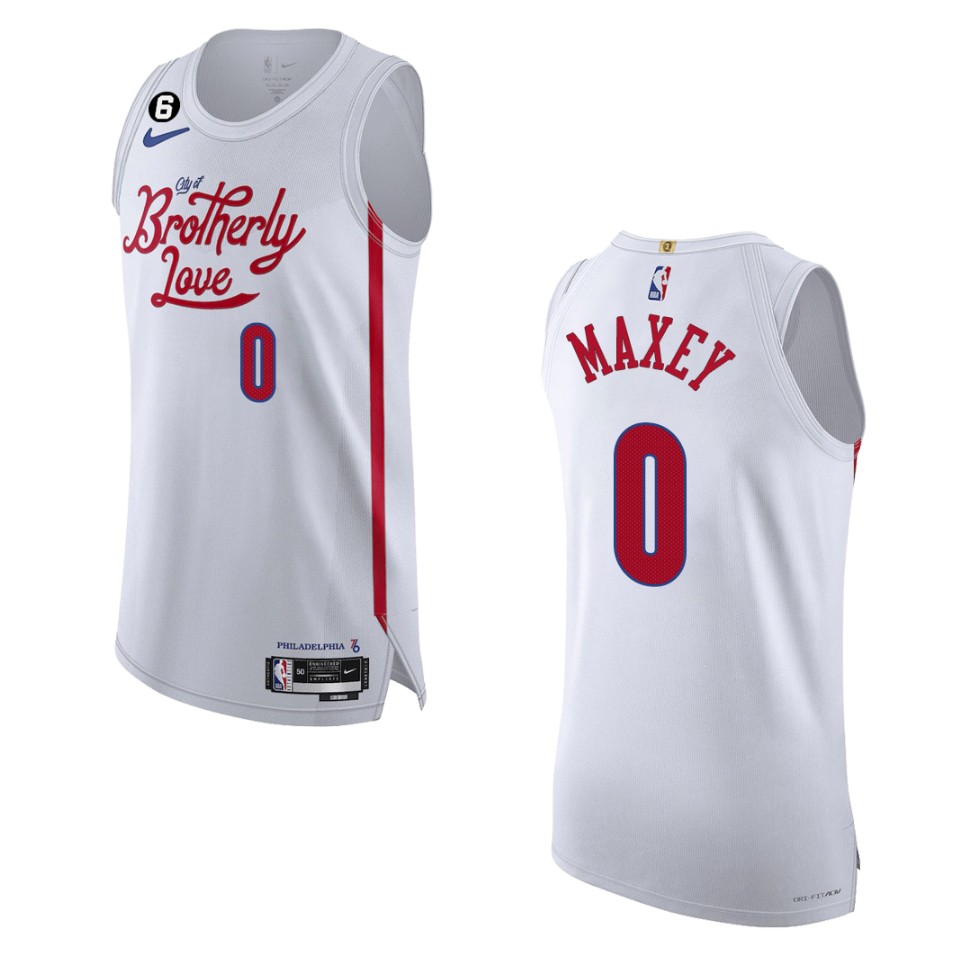 Philadelphia 76ers City Edition Tyrese Maxey 2022-23 White Basketball Jersey