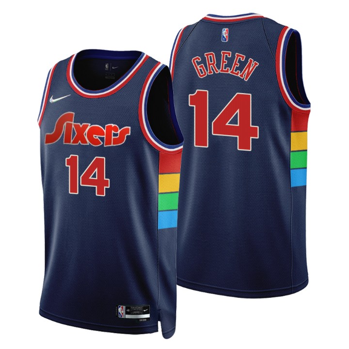 Philadelphia 76ers Danny Green #14 75th Anniversary Diamond Navy Swingman Basketball Jersey Icon