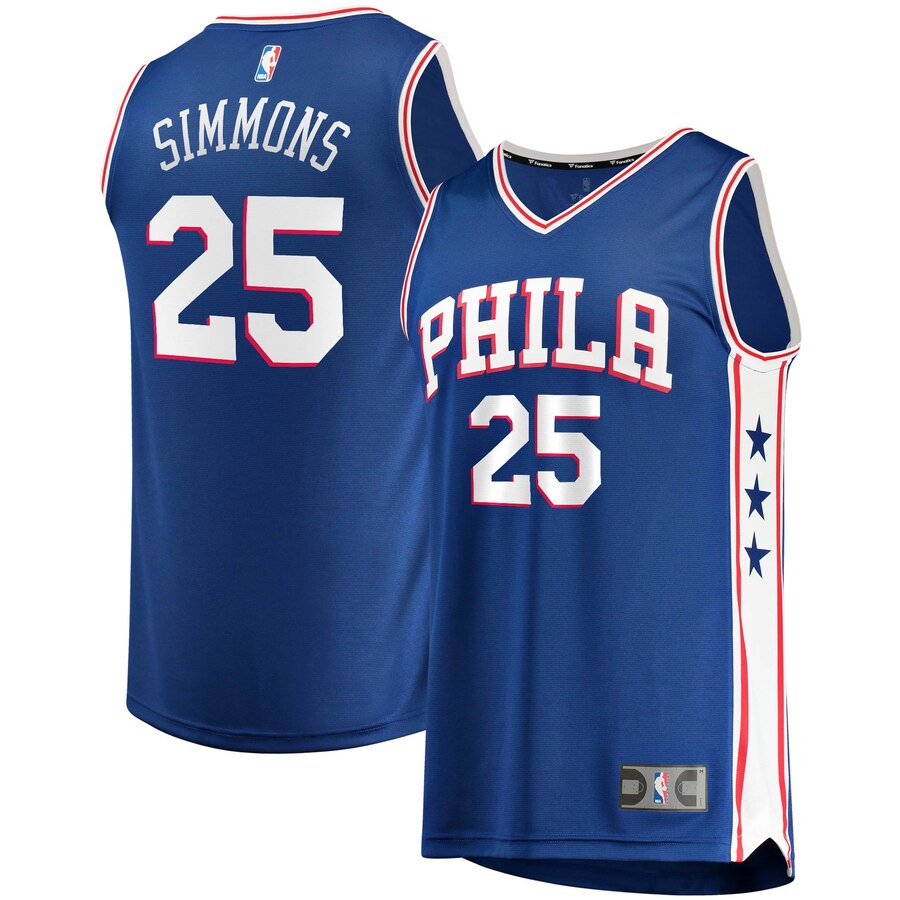 Philadelphia 76ers Fanatics Branded 2019/20 Fast Break Replica Basketball Jersey – Icon Edition – Royal
