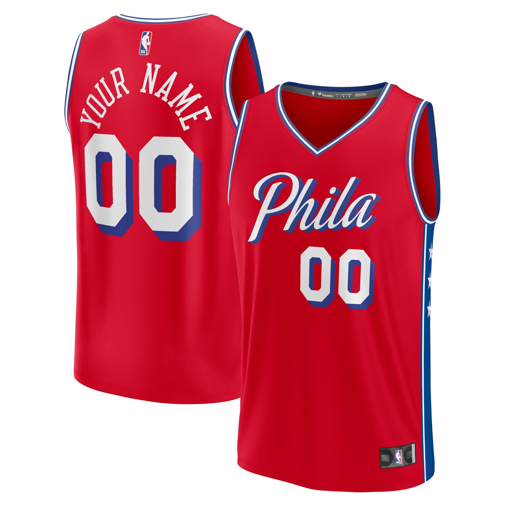 Philadelphia 76ers Fanatics Fast Break Custom Basketball Jersey - Red - Statement Edition