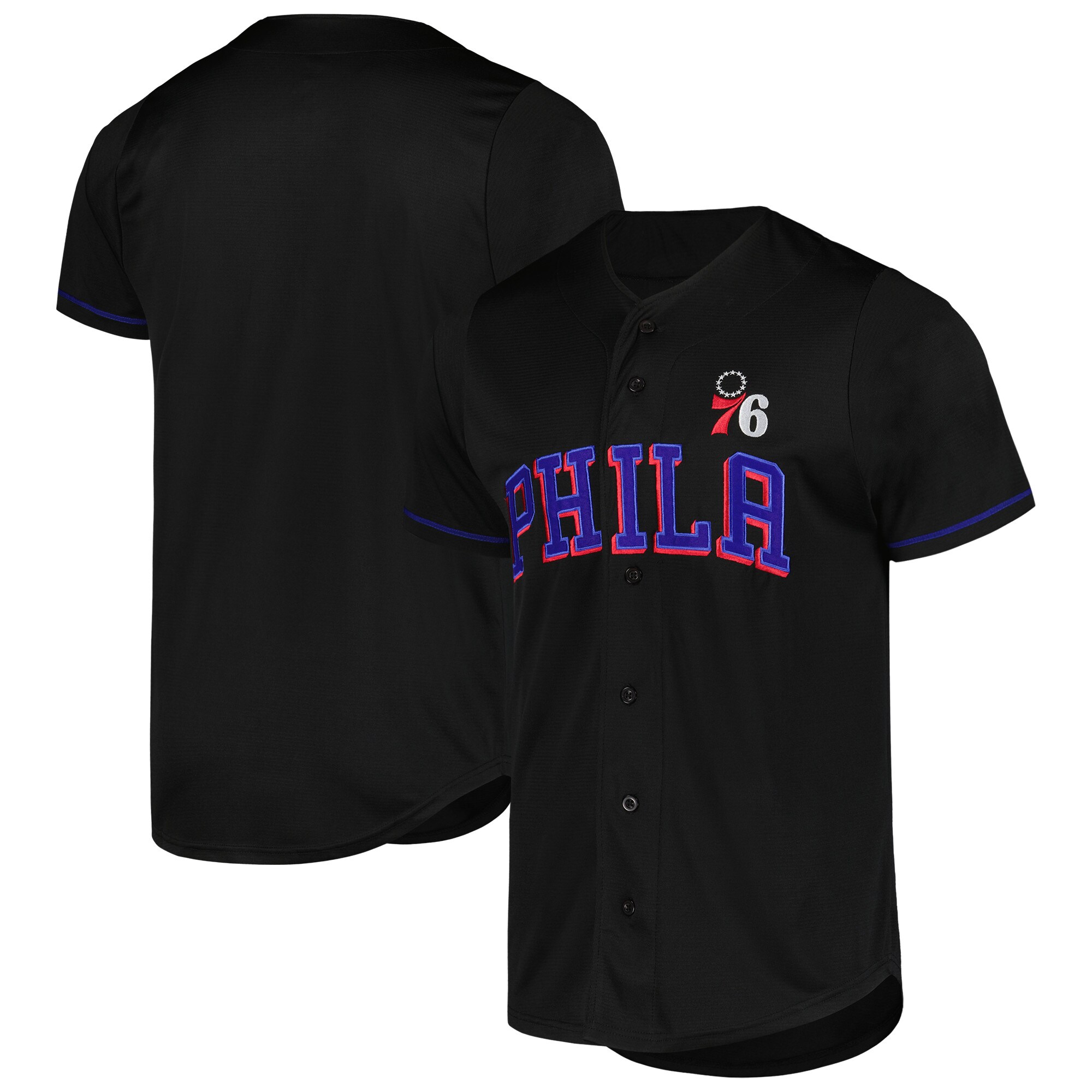 Philadelphia 76ers Fanatics Pop Baseball Basketball Jersey - Black