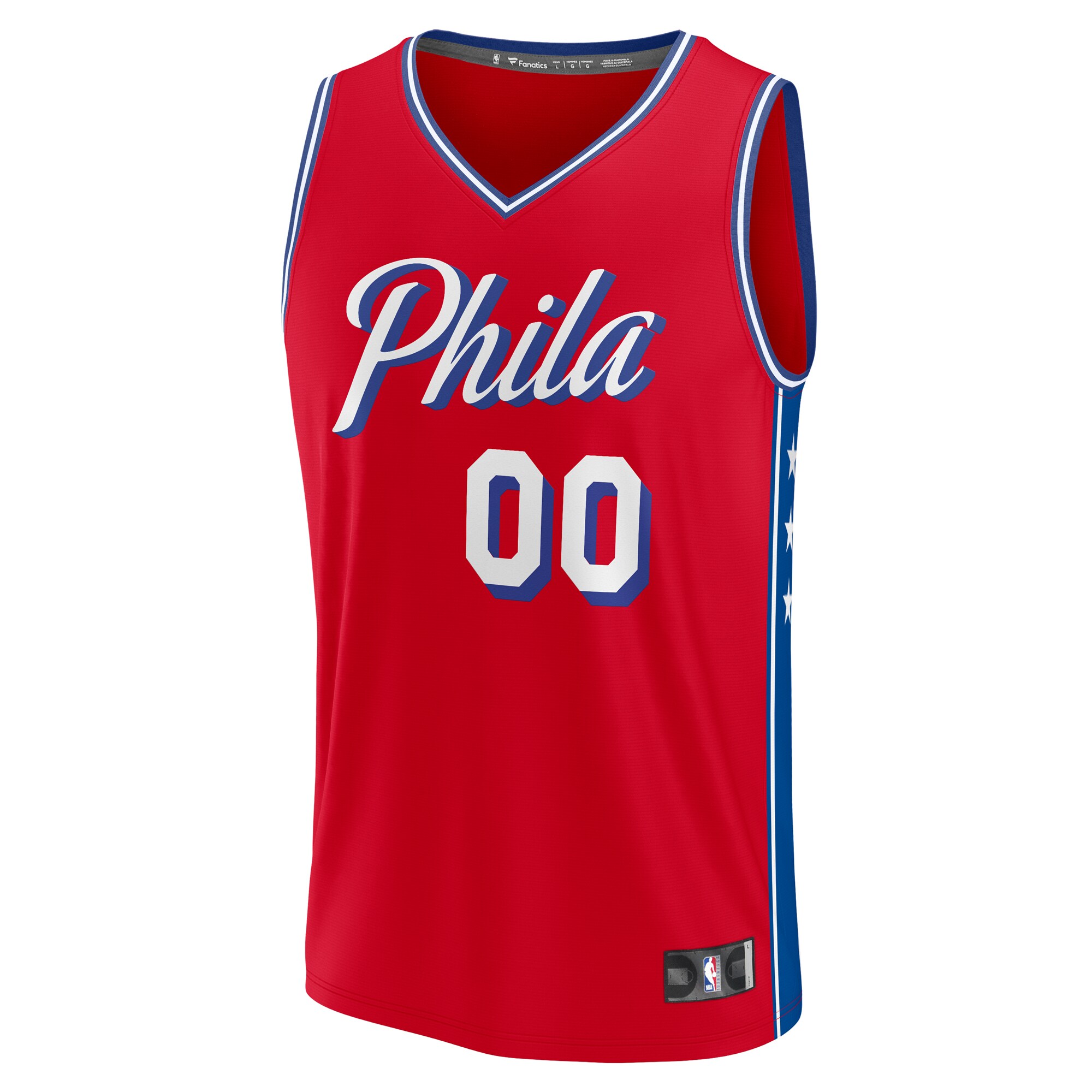 Alternative view of Philadelphia 76ers Fanatics Youth Fast Break Replica Custom Basketball Jersey - Statement Edition - Red