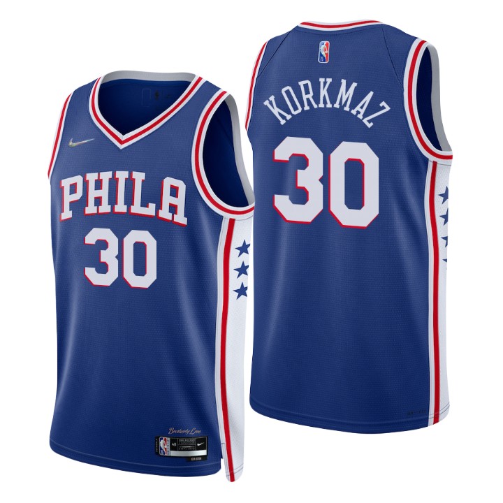 Philadelphia 76ers Furkan Korkmaz 75th Anniversary Diamond Basketball Jersey Icon
