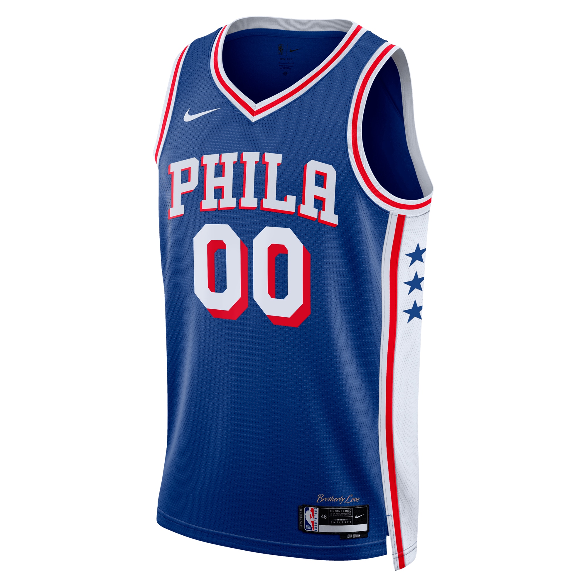 Alternative view of Philadelphia 76ers Icon Swingman Basketball Jersey - Custom - Unisex - JS753 