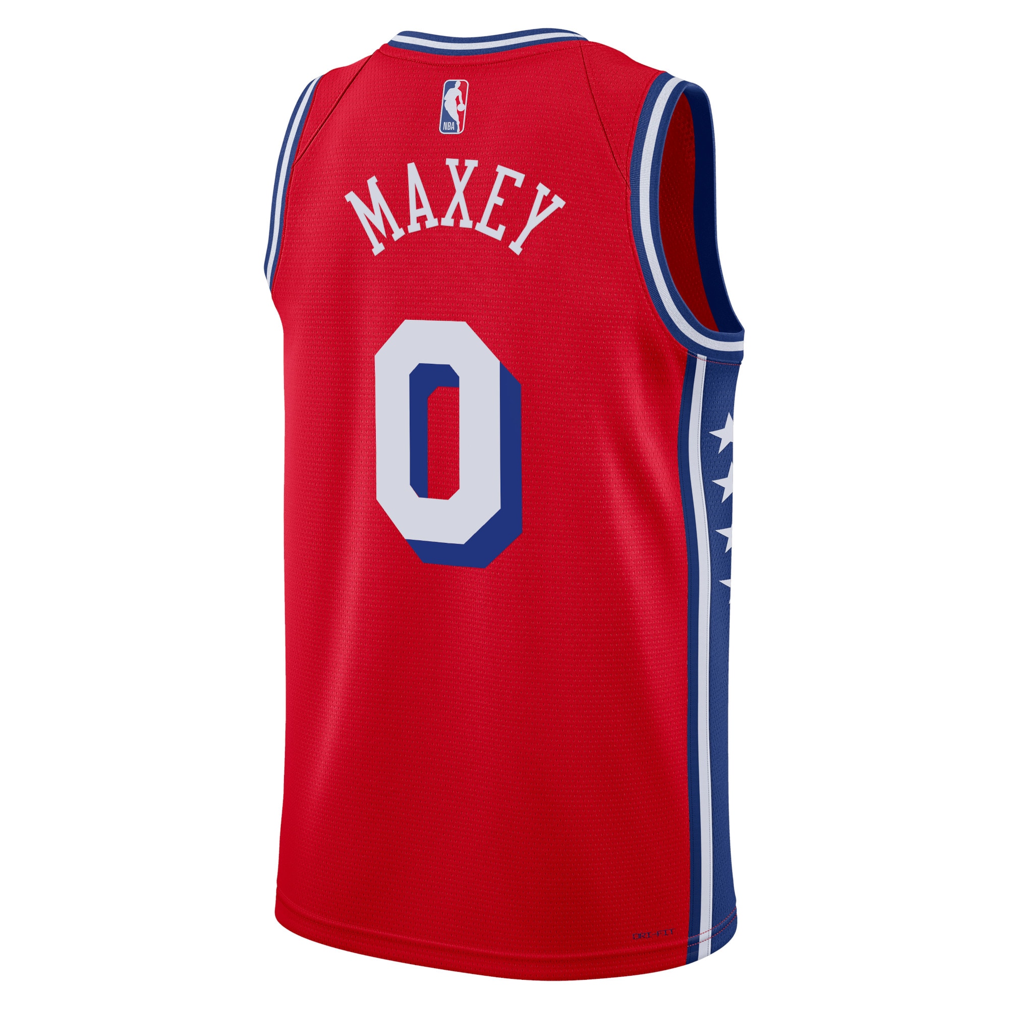 Alternative view of Philadelphia 76ers Jordan Statement Edition Swingman Basketball Jersey - Red - Tyrese Maxey - Unisex - JS421 