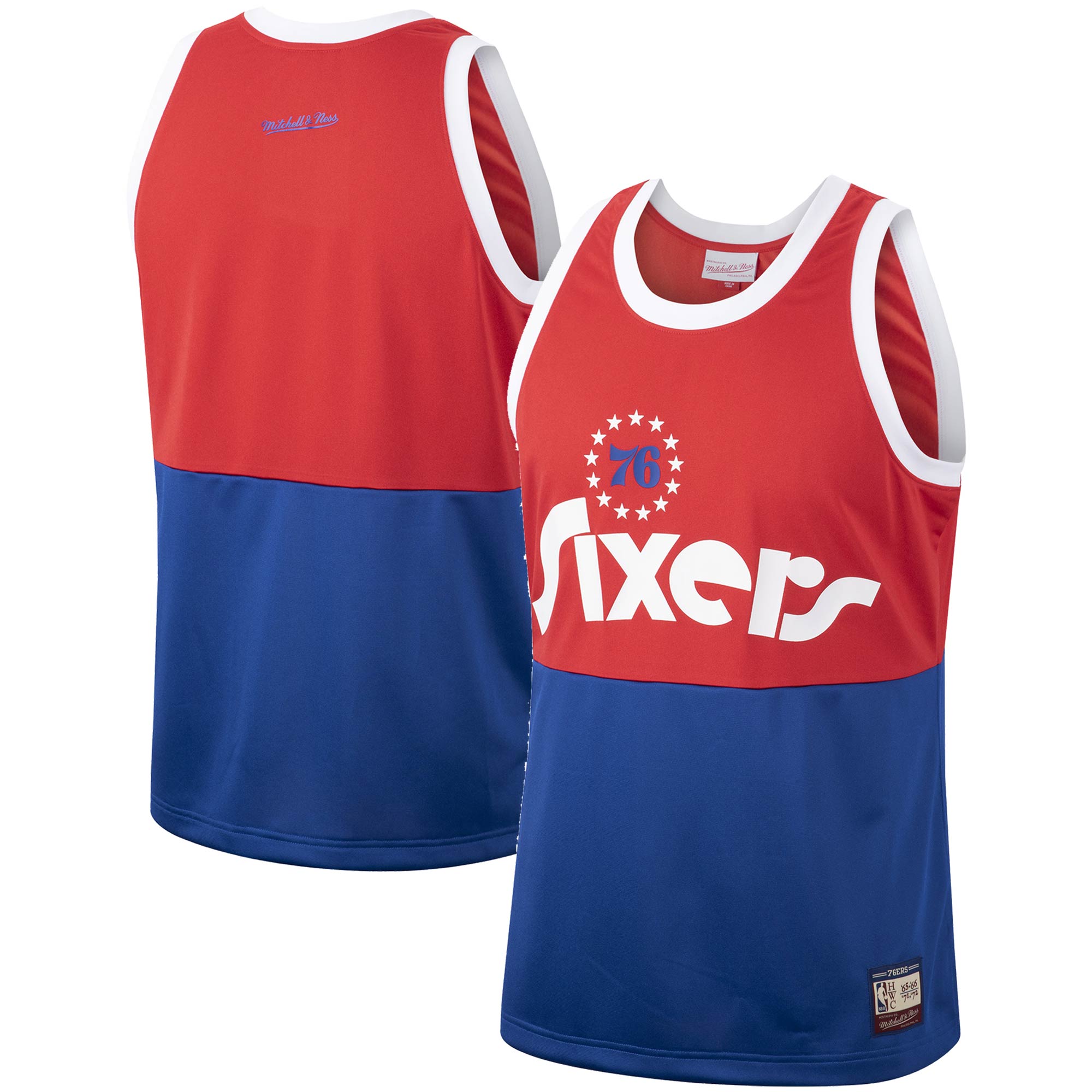 Alternative view of Philadelphia 76ers Mitchell & Ness Hardwood Classics Team Heritage Fashion Basketball Jersey - Red