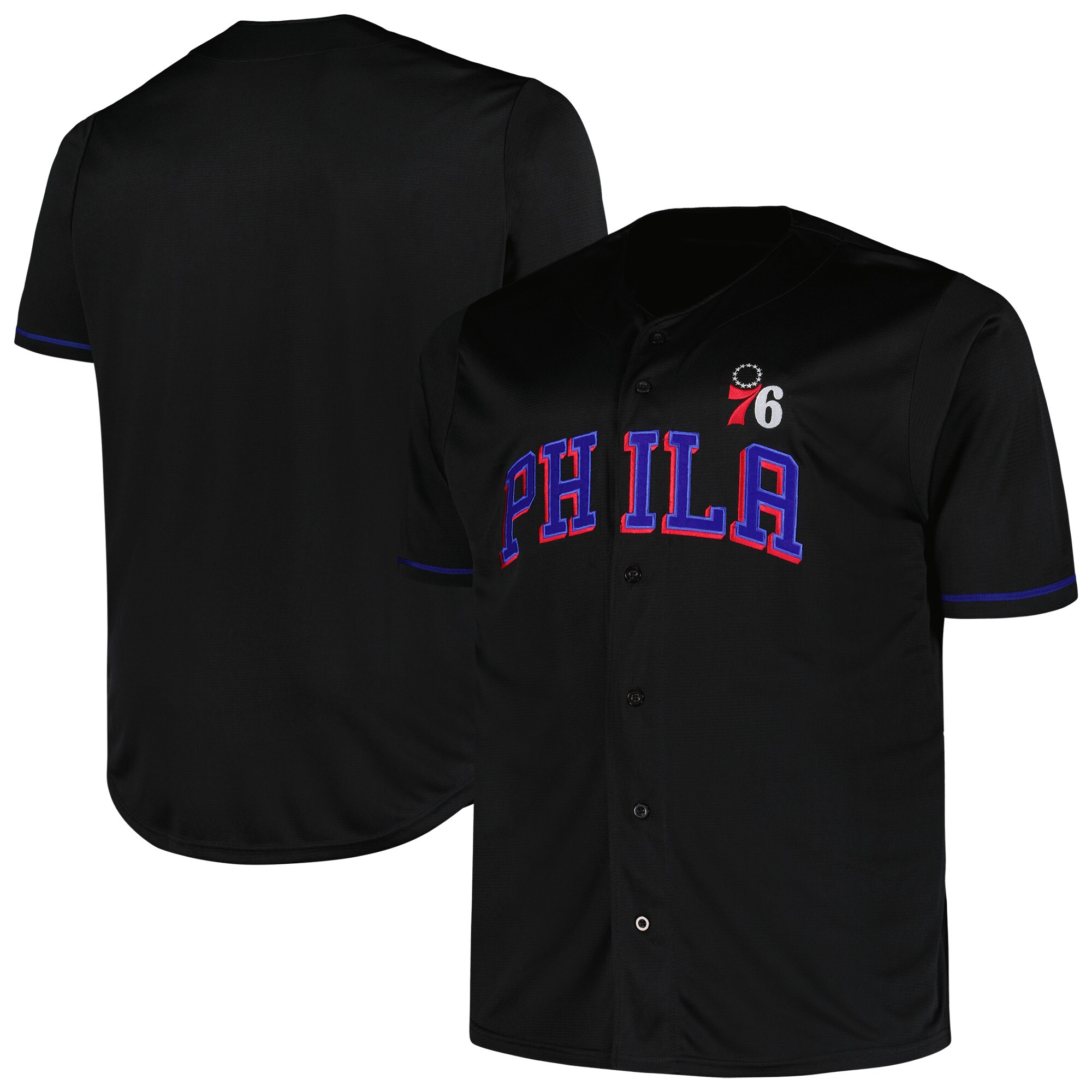 Philadelphia 76ers Profile Big & Tall Pop Basketball Jersey - Black