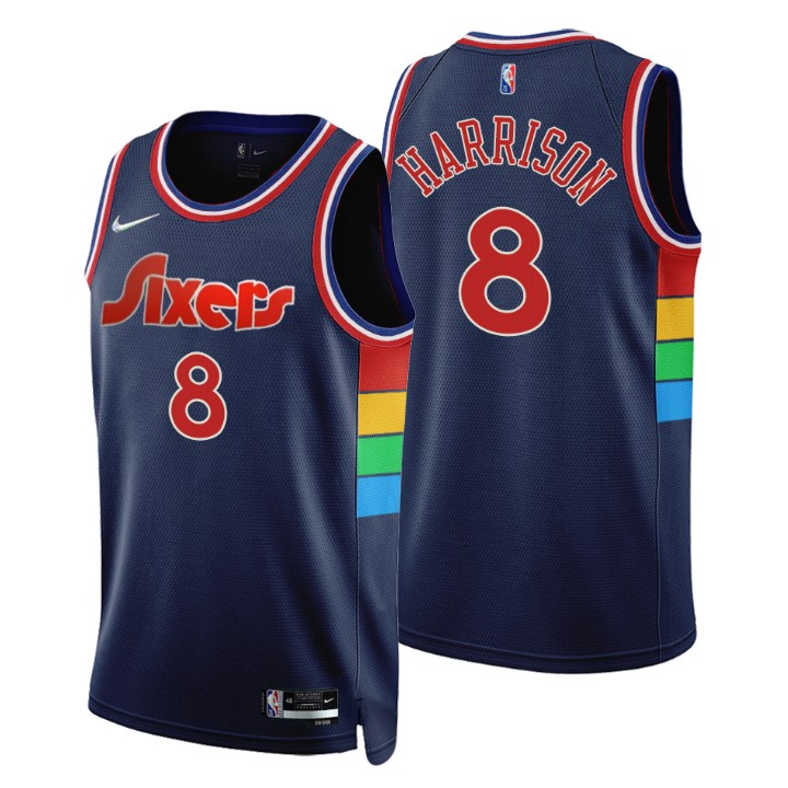Philadelphia 76ers Shaquille Harrison #8 75th Anniversary Diamond Navy Swingman Basketball Jersey Icon