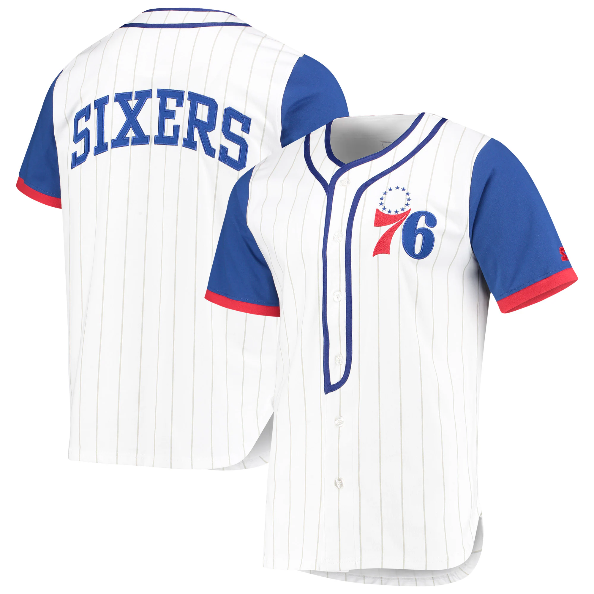 Philadelphia 76ers Starter Scout Baseball Fashion Basketball Jersey - White