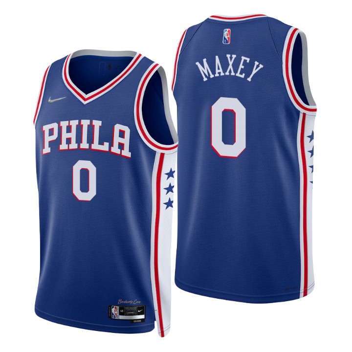 Philadelphia 76ers Tyrese Maxey 75th Anniversary Diamond Basketball Jersey Icon