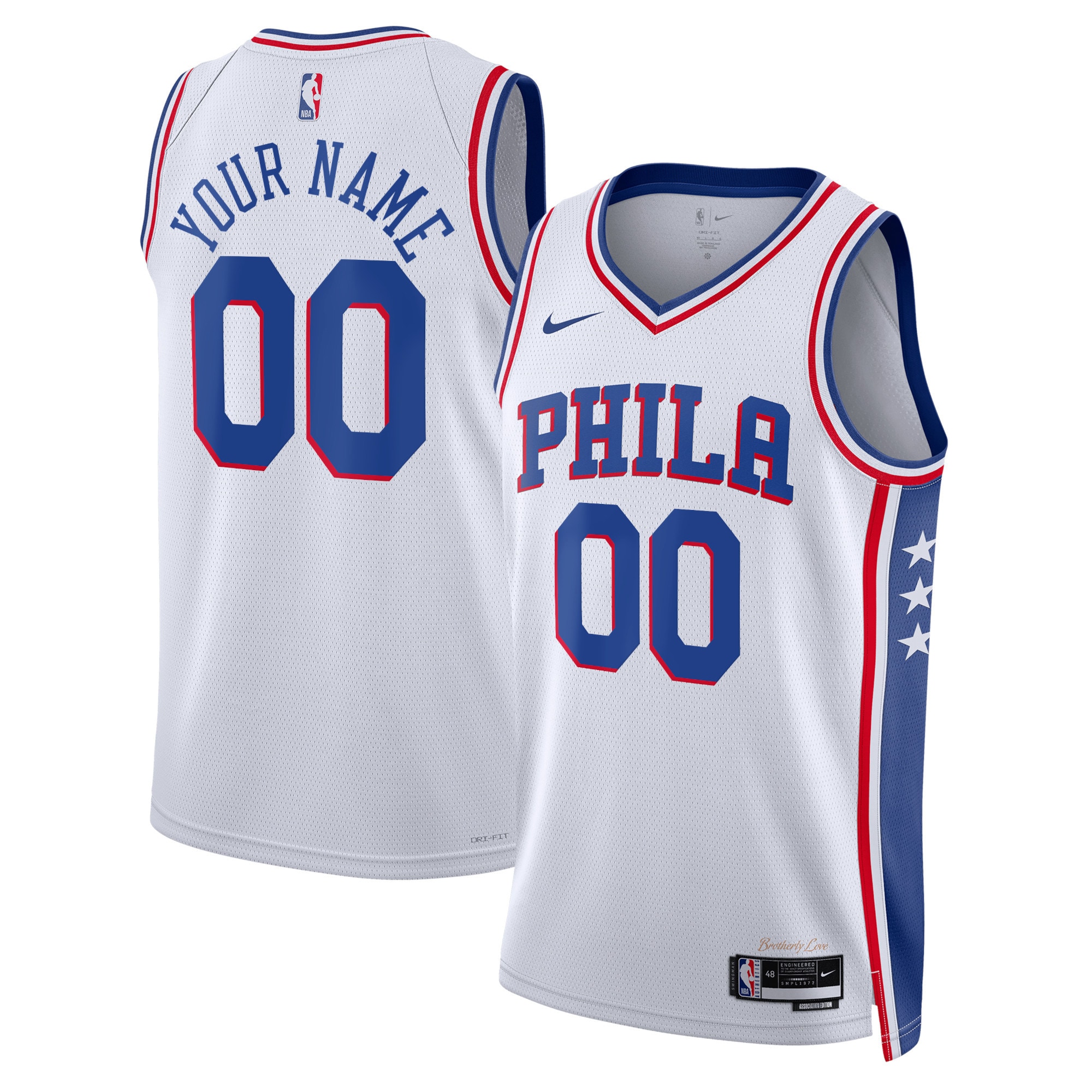 Philadelphia 76ers Unisex 2022/23 Swingman Custom Basketball Jersey White - Association Edition