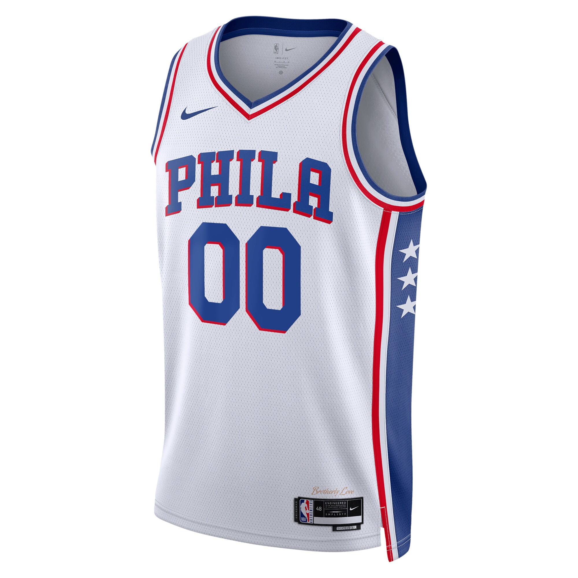 Alternative view of Philadelphia 76ers Unisex 2022/23 Swingman Custom Basketball Jersey White - Association Edition