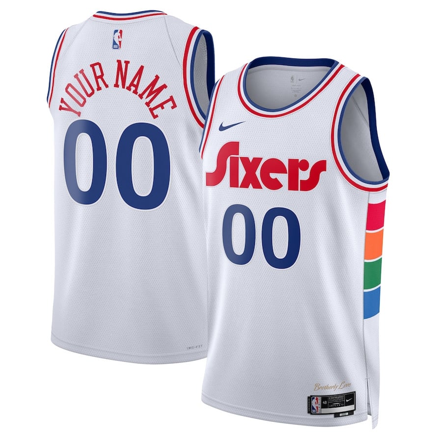 Philadelphia 76ers Unisex 2024/25 Custom Swingman Basketball Jersey - City Edition - White - JS882 