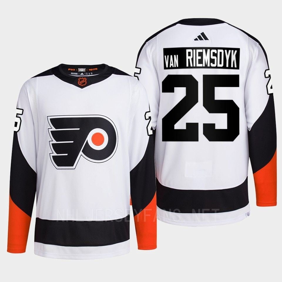 Philadelphia Flyers 2022 Reverse Retro 2.0 James Van Riemsdyk 25 White Primegreen Hockey Jersey Men's - JS952 