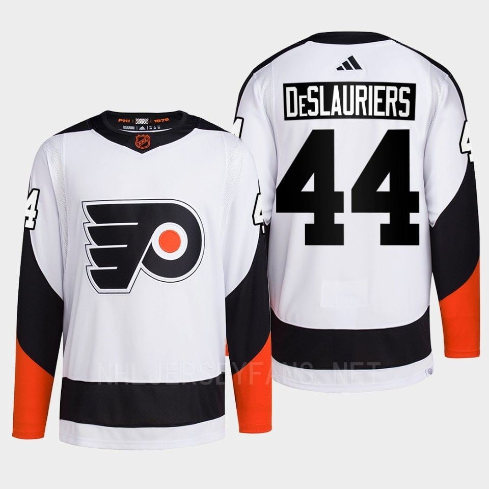 Philadelphia Flyers 2022 Reverse Retro 2.0 Nicolas Deslauriers 44 White Primegreen Hockey Jersey Men's - JS420 