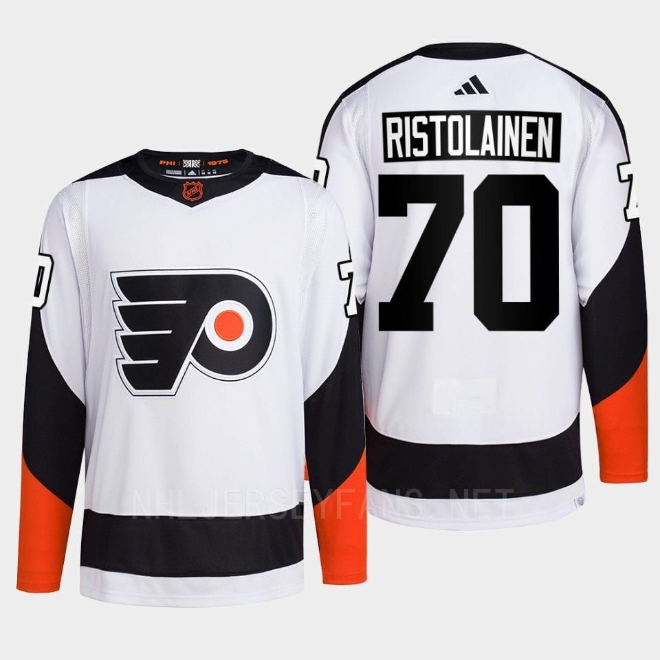 Philadelphia Flyers 2022 Reverse Retro 2.0 Rasmus Ristolainen 70 White Primegreen Hockey Jersey Men's - JS793 