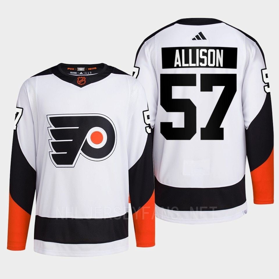 Philadelphia Flyers 2022 Reverse Retro 2.0 Wade Allison 57 White Primegreen Hockey Jersey Men's - JS496 