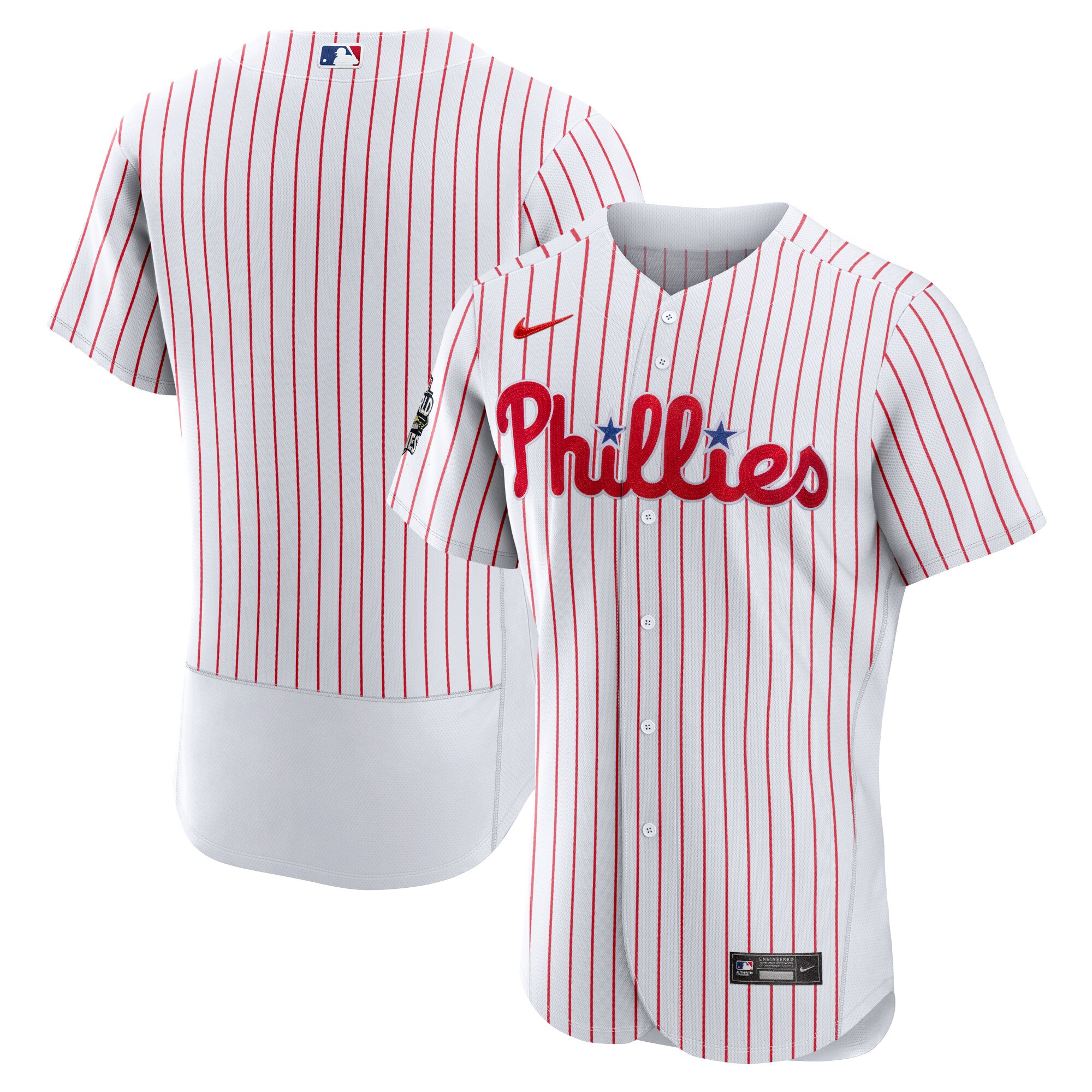 Alternative view of Philadelphia Phillies 2022 World Series Home Authentic Blank Baseball Jersey - White