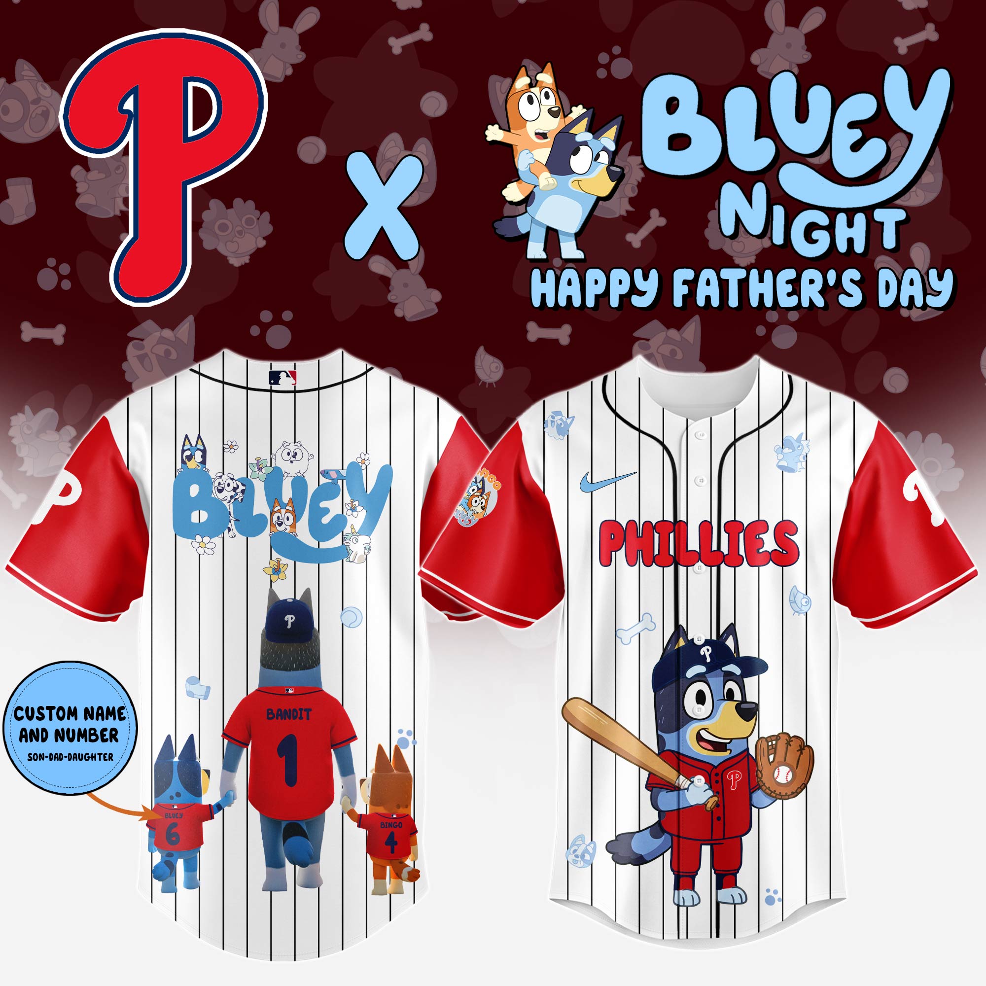 Philadelphia Phillies Happy Father’s Day Limited Edition Custom Baseball Jersey 2025