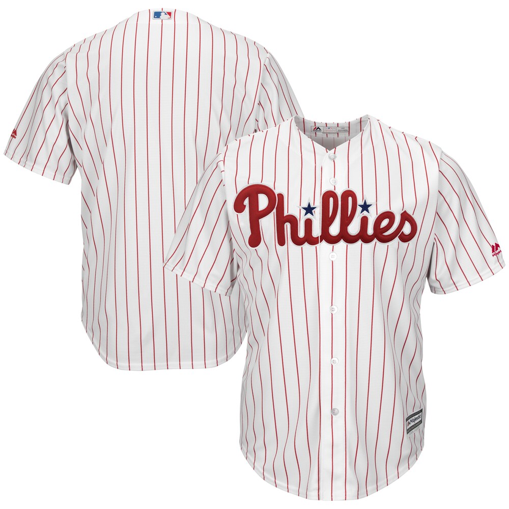 Philadelphia Phillies Majestic Home Official Cool Base Team Baseball Jersey - White/scarlet