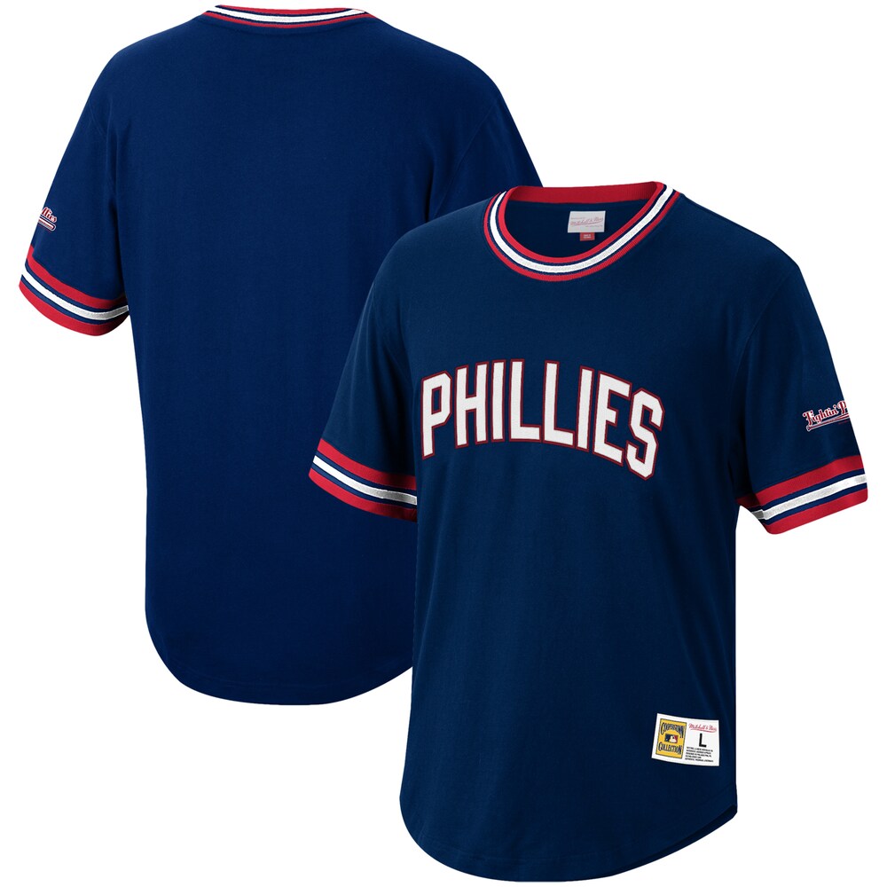Philadelphia Phillies Mitchell & Ness Cooperstown Collection Wild Pitch Baseball Jersey T-shirt - Navy