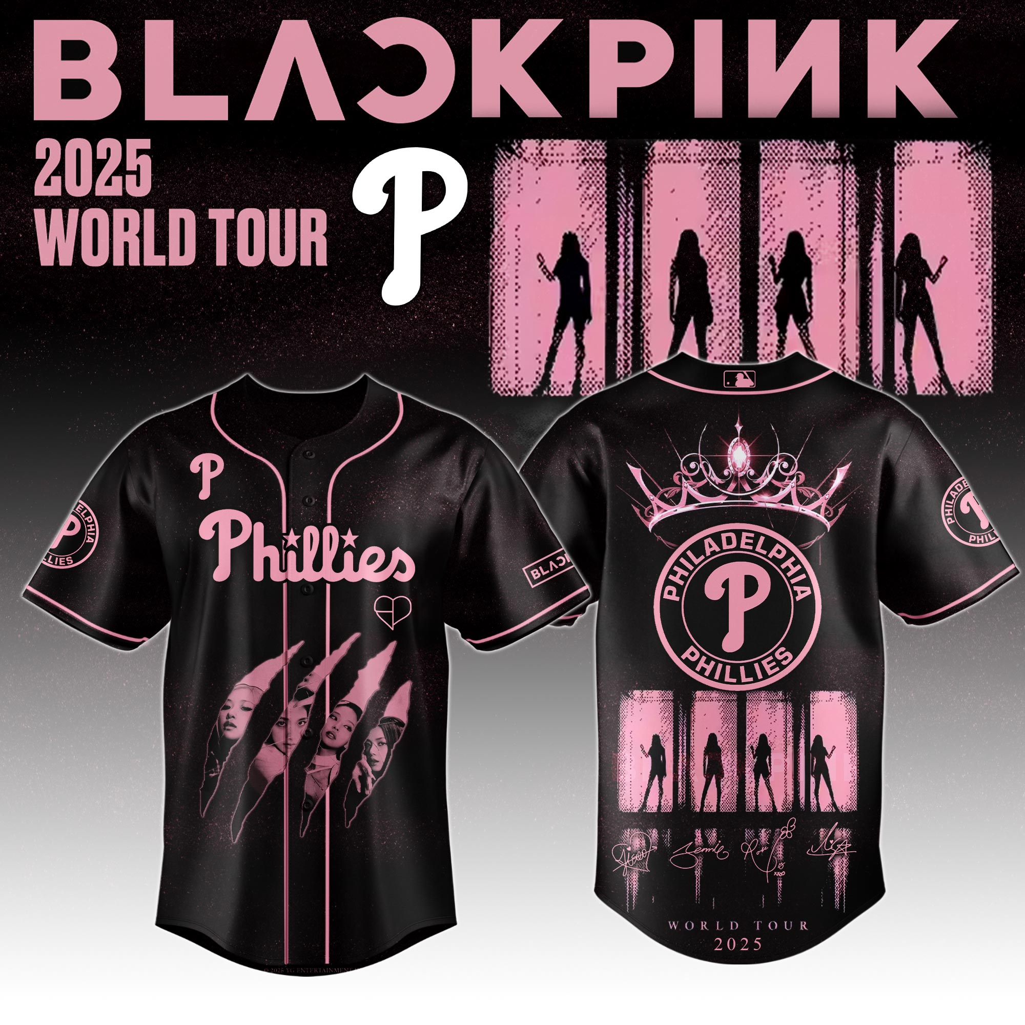 Philadelphia Phillies Mlb X Blackpink All Star Custom Baseball Jersey