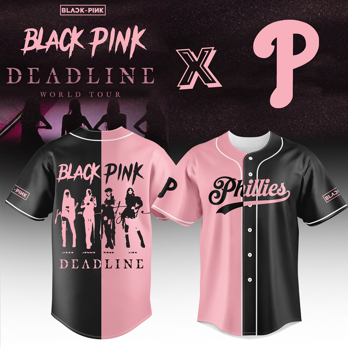 Philadelphia Phillies Mlb X Blackpink Custom Baseball Jersey