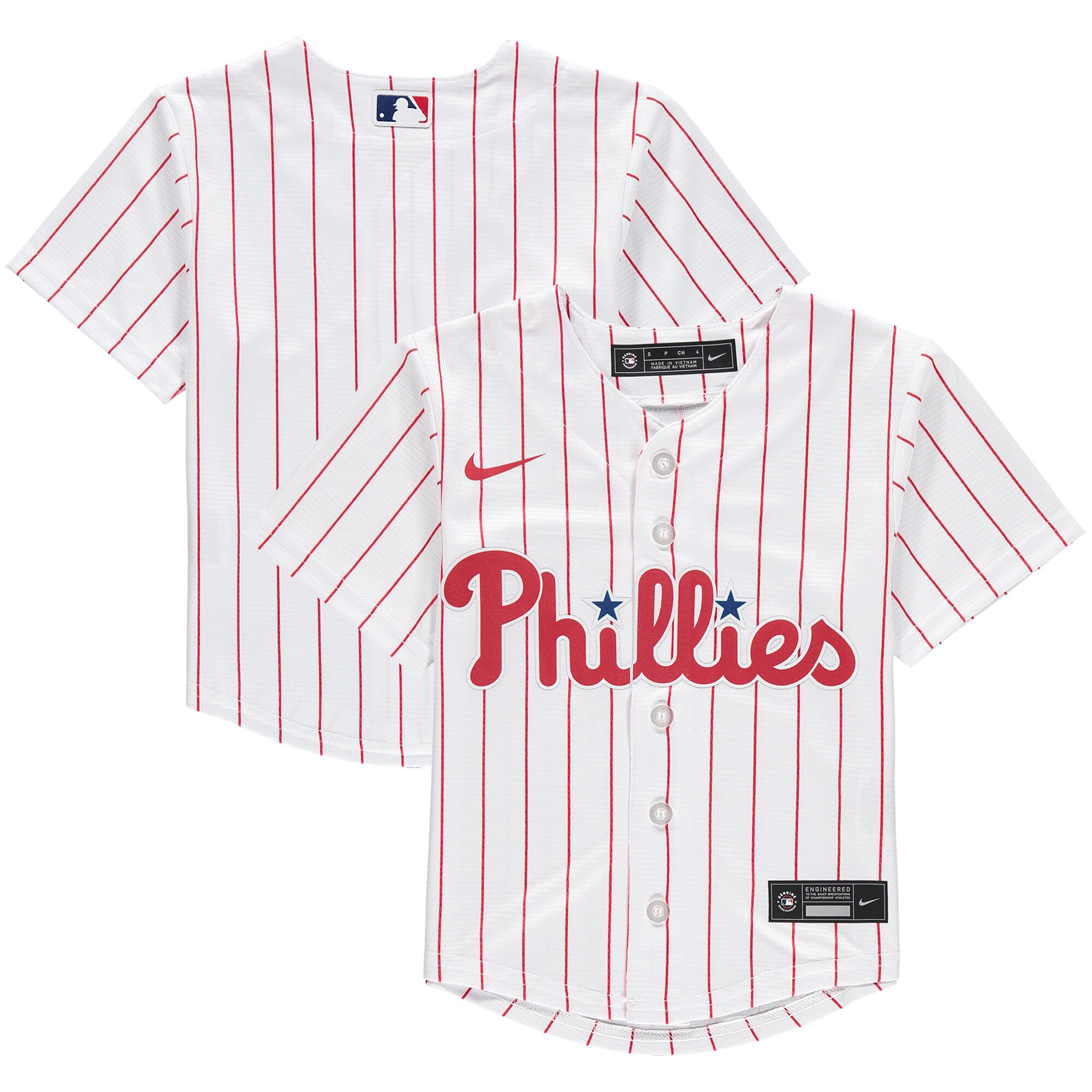 Alternative view of Philadelphia Phillies Preschool Home Replica Team Baseball Jersey - White