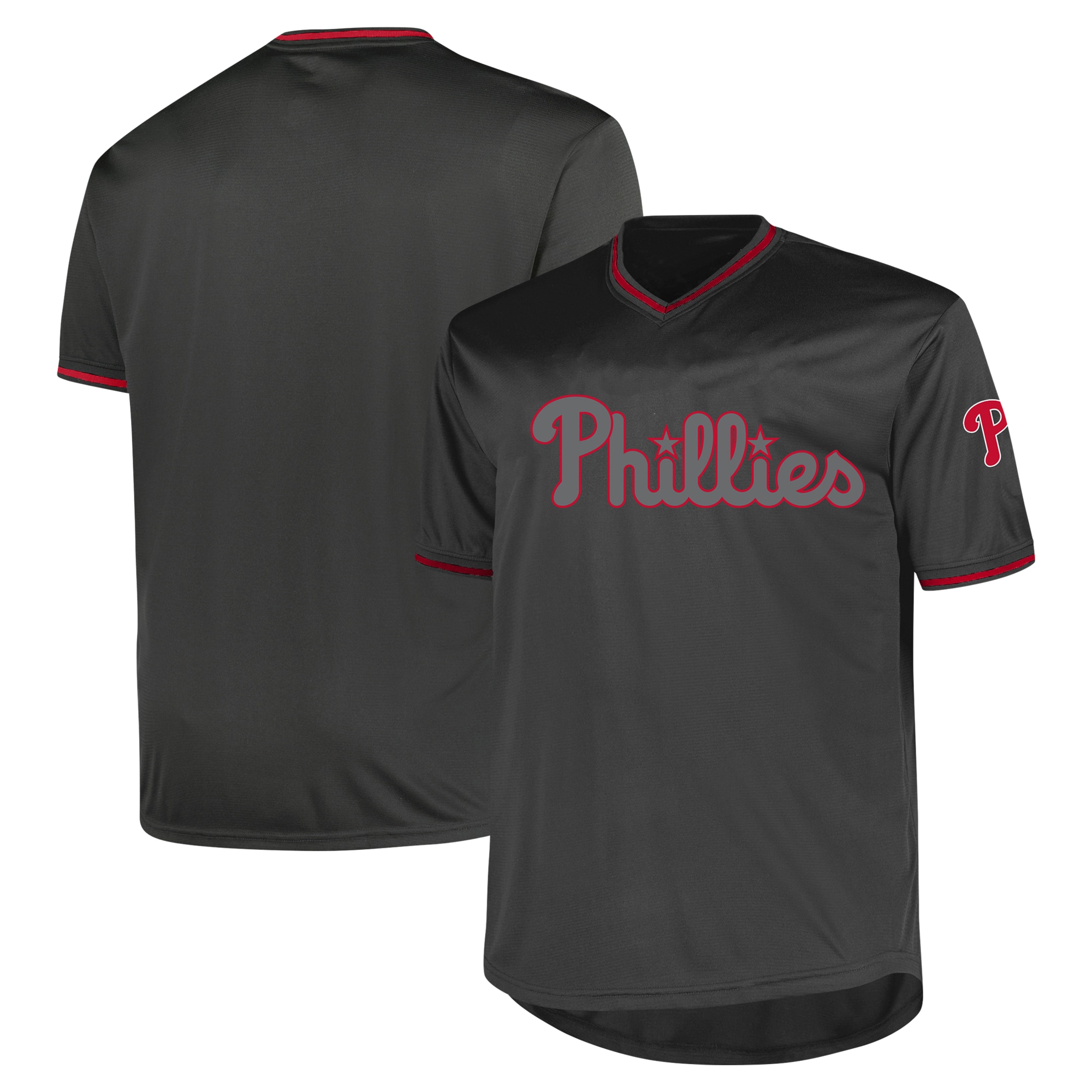 Philadelphia Phillies Profile Big & Tall Pop Fashion Baseball Jersey - Charcoal