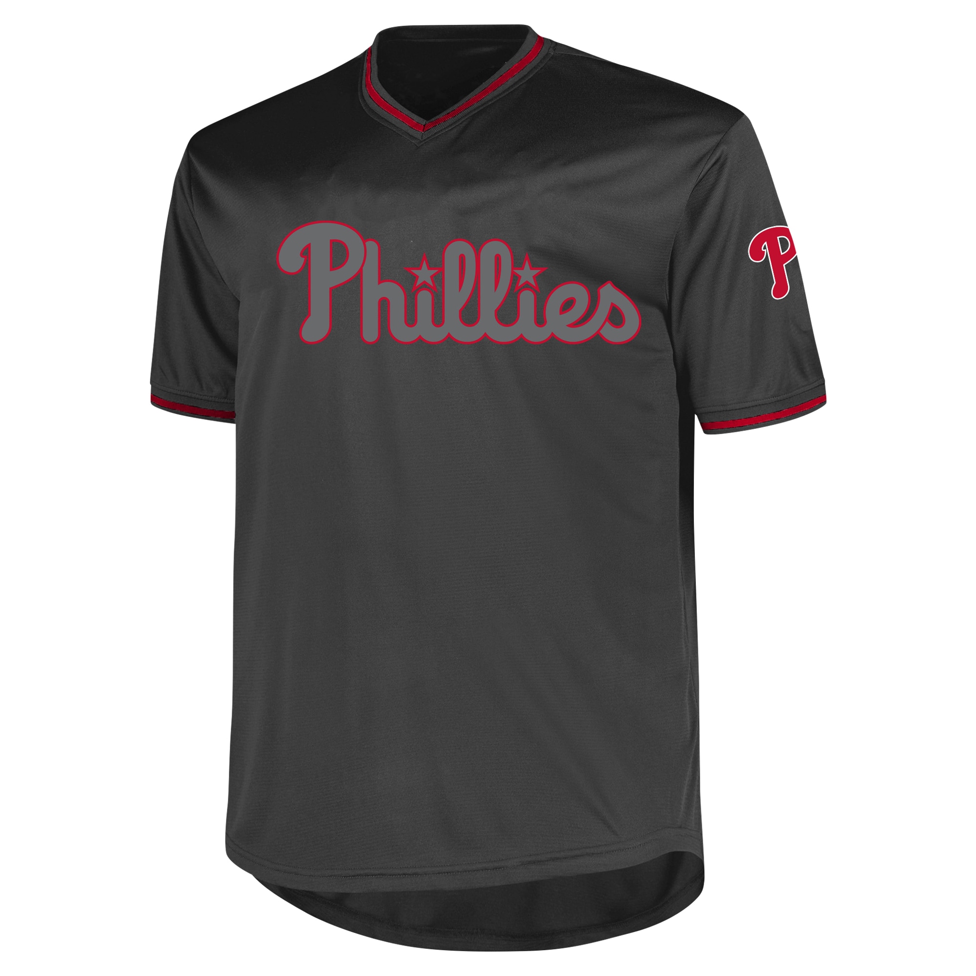 Alternative view of Philadelphia Phillies Profile Big & Tall Pop Fashion Baseball Jersey - Charcoal