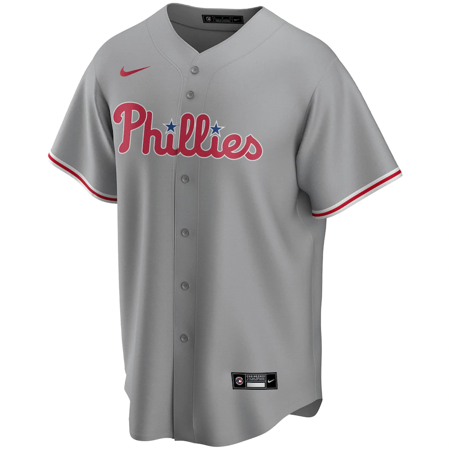 Alternative view of Philadelphia Phillies Road 2020 Replica Team Baseball Jersey ÃƒÂ¢Ã¢â€šÂ¬Ã¢â‚¬Å“ Gray
