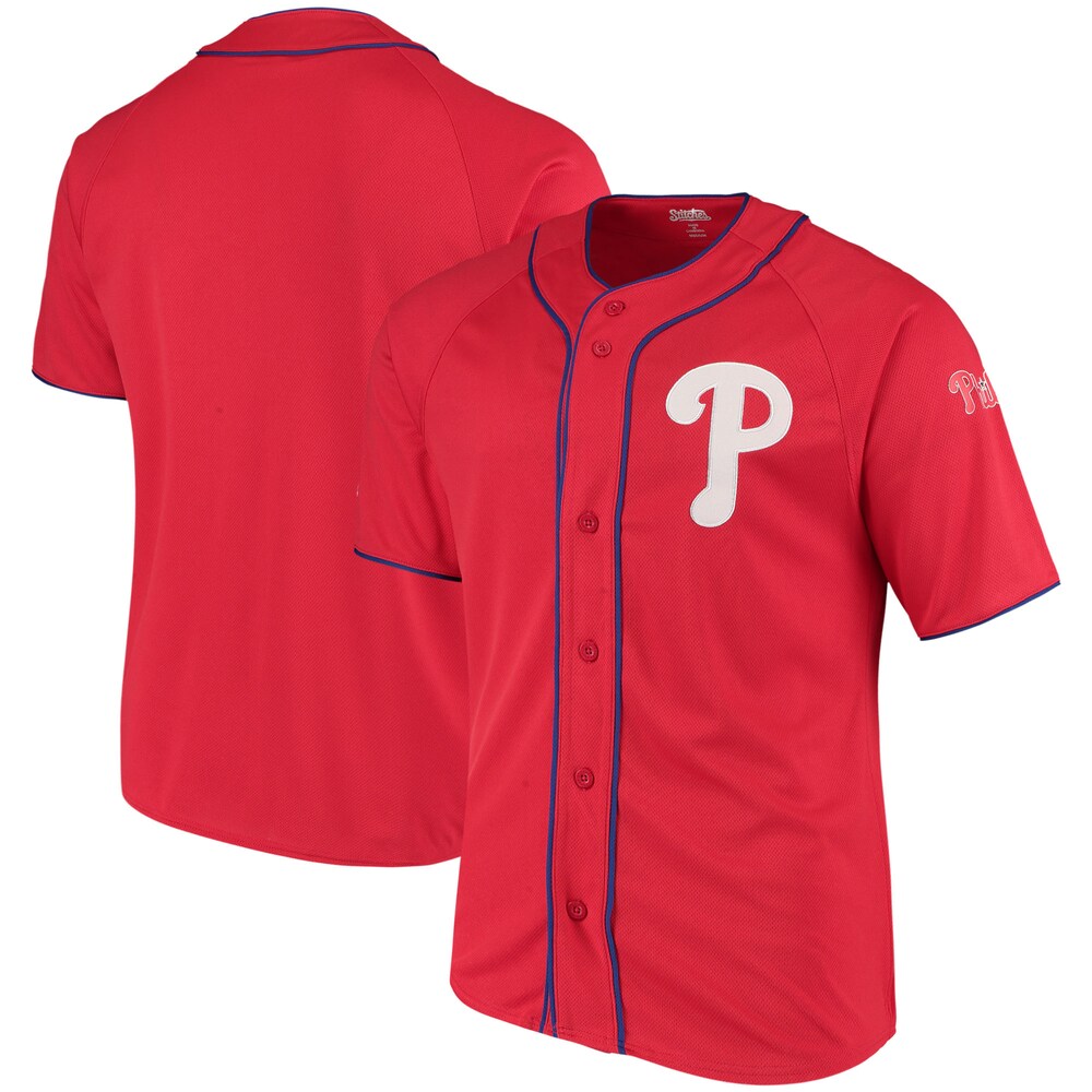 Philadelphia Phillies Stitches Team Color Full-button Baseball Jersey - Red