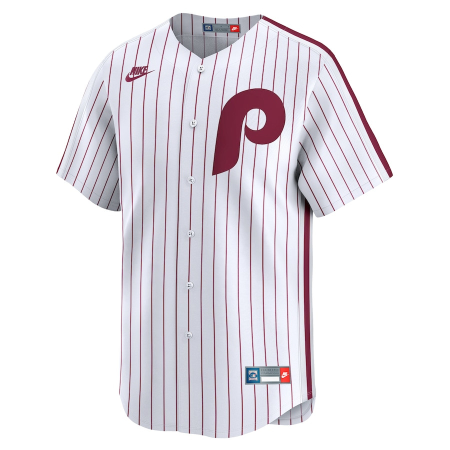 Alternative view of Philadelphia Phillies Throwback Cooperstown Collection Limited Men Baseball Jersey - White 