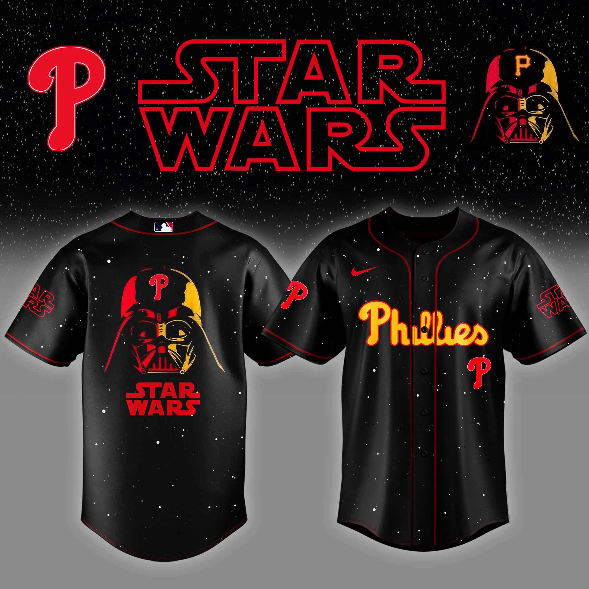 Philadelphia Phillies X Star Wars Night Custom Baseball Jersey