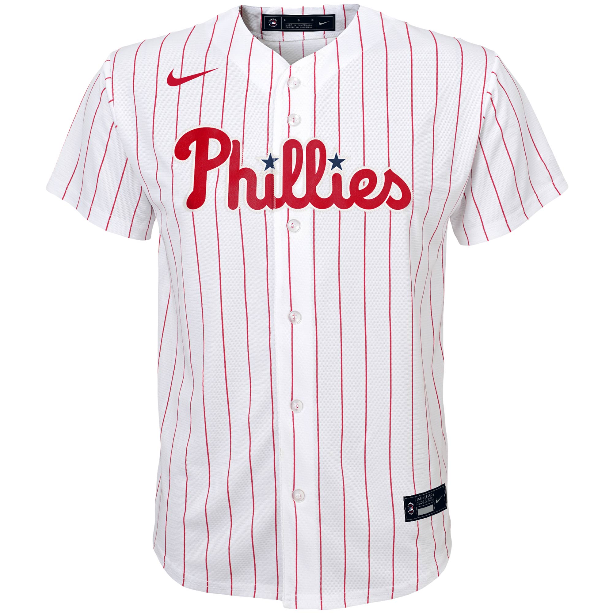 Alternative view of Philadelphia Phillies Youth Home Replica Team Baseball Jersey - White