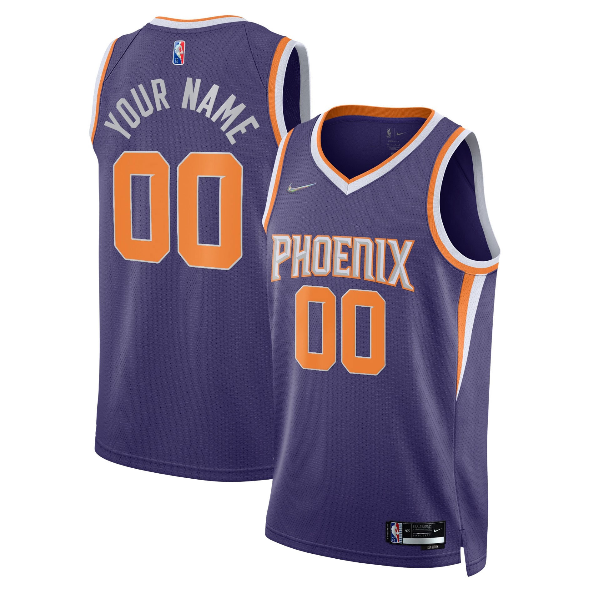 Phoenix Suns 2021/22 Diamond Swingman Custom Basketball Jersey - Icon Edition - Purple
