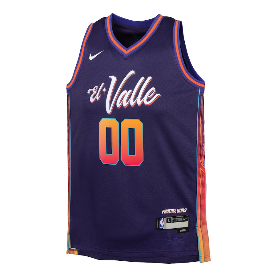 Alternative view of Phoenix Suns 2023/24 City Edition Swingman Custom YOUTH Basketball Jersey - Purple - JS276 