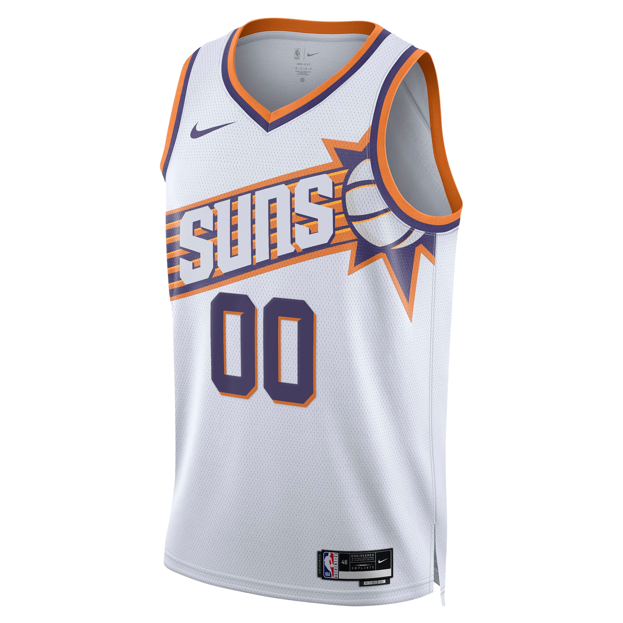 Alternative view of Phoenix Suns Association Swingman Basketball Jersey - Custom - Unisex - JS628 