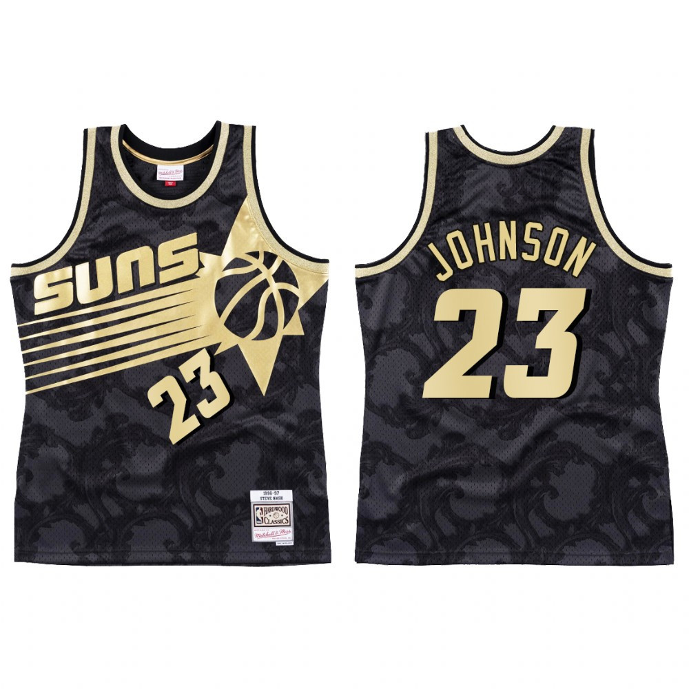 Phoenix Suns Cameron Johnson 23 HWC Basketball Jersey Men's Black Toile - JS636 