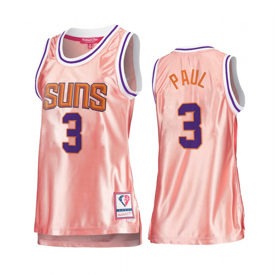 Phoenix Suns Chris Paul 3 Rose Gold Pink 75th Anniversary Women's Basketball Jersey - JS694 
