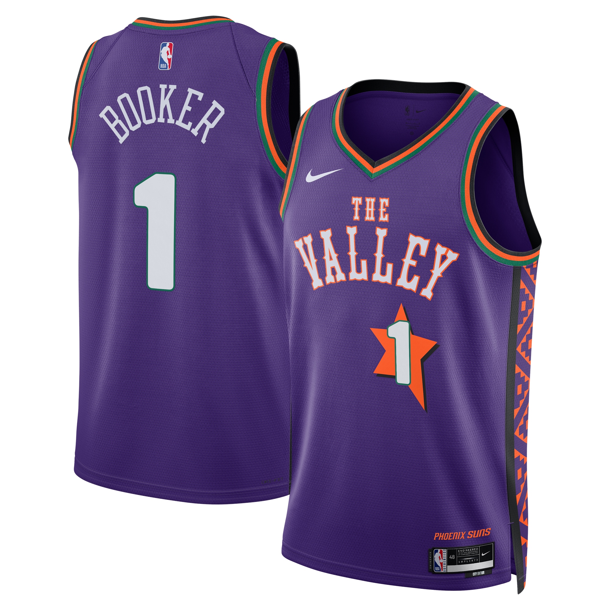Phoenix Suns City Edition Swingman Basketball Jersey 2024 - Purple - Devin Booker - Unisex - JS510 